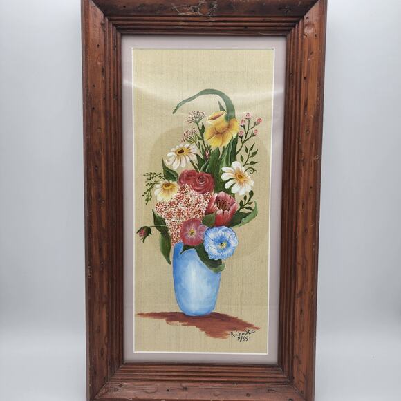 Vintage R. Choate Original Floral Painting Impressionist 9/99 Framed Signed Art - Picture 1 of 9
